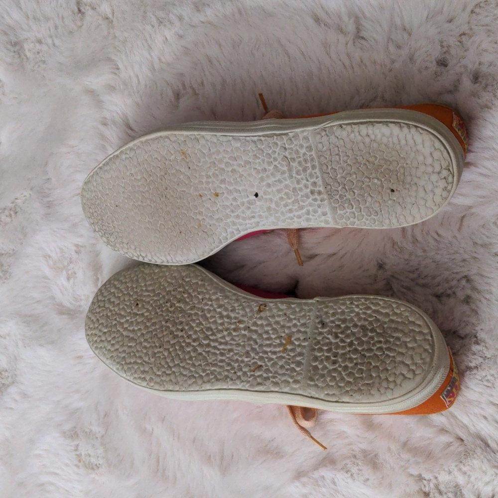 Vintage pink & orange color block Paris Sport Club shoes - Picture 3 of 8